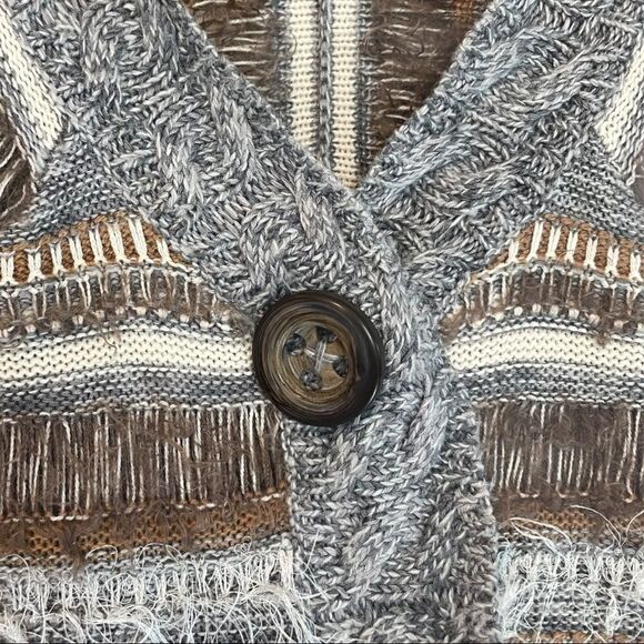 Nic + Zoe Striped Eyelash Cardigan Viscose Blend - Picture 3 of 9